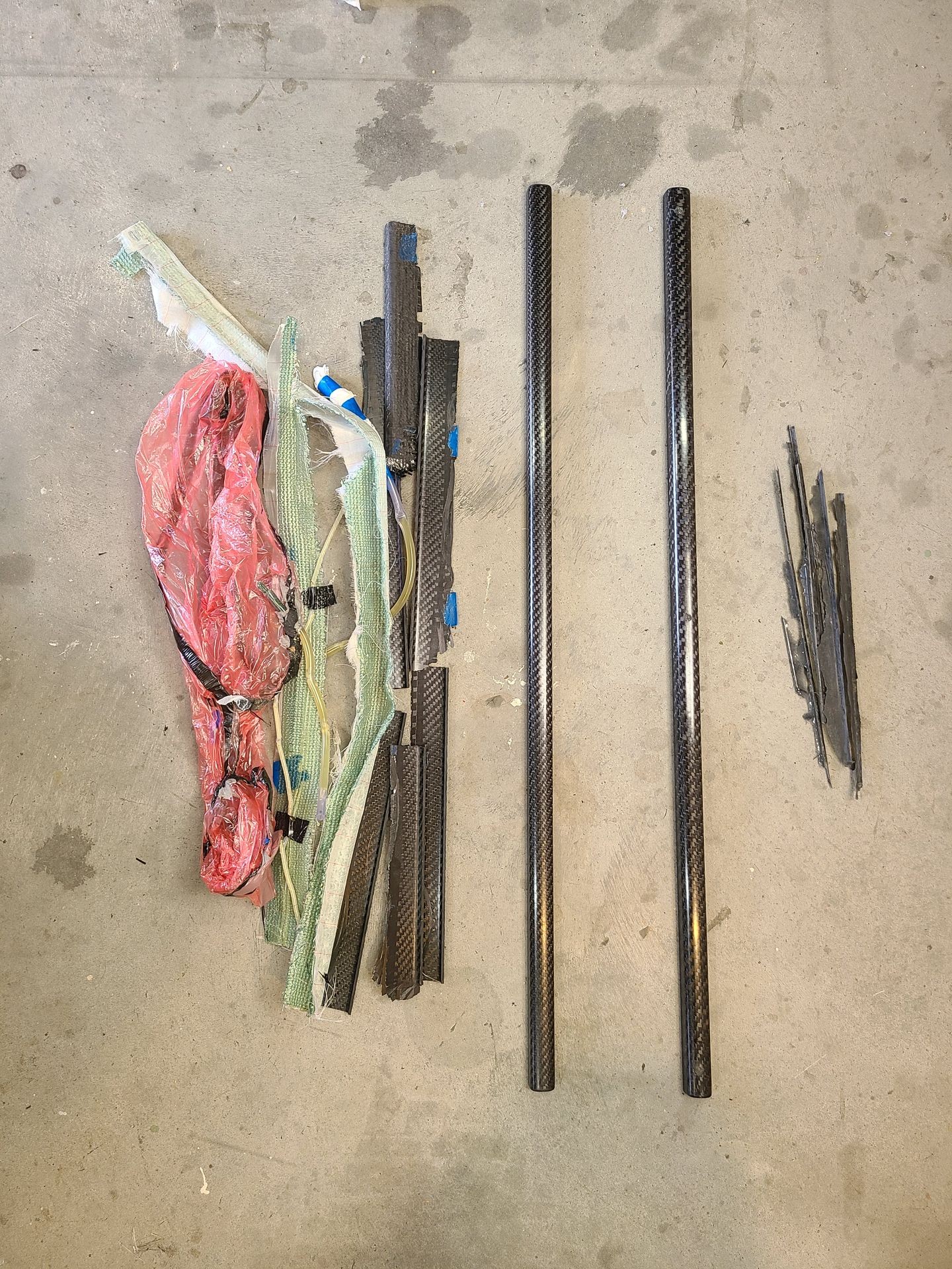 Example of waste materials from infusion versus compression moulded parts